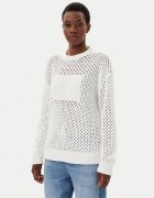 Tommy Jeans Pulover DW0DW20262 Écru Relaxed Fit