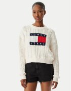 Tommy Jeans Pulover Intarsia Flag Badge DW0DW22317 Regular Fit