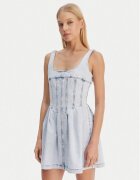 Tommy Jeans Rochie de blugi DW0DW22990 Albastru celest Slim Fit
