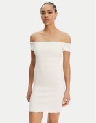 Tommy Jeans Rochie de vară DW0DW20298 Écru Slim Fit