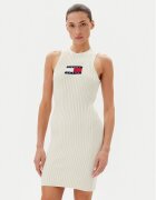 Tommy Jeans Rochie tricotată DW0DW20877 Écru Slim Fit