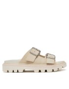Tommy Jeans Şlapi Double Strap Sandal Suede EN0EN02797 Écru