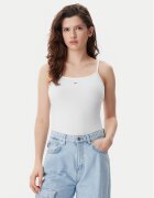 Tommy Jeans Top Essential DW0DW20675 Écru Slim Fit