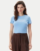 Tommy Jeans Tricou Essential DW0DW19447 Albastru celest Slim Fit
