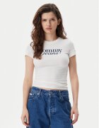 Tommy Jeans Tricou Essential DW0DW19447 Écru Slim Fit
