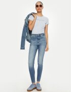 Tommy Jeans Tricou Linear DW0DW18398 Albastru celest Slim Fit