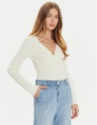 TWINSET Pulover 242TP3132 Écru Slim Fit
