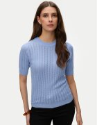 Vero Moda Pulover Morena 10321893 Albastru celest Slim Fit