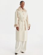Yes London Palton de lână CD1211 Crem Regular Fit