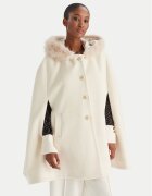Yes London Palton de lână CD1223 Crem Regular Fit