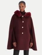 Yes London Palton de lână CD1223 Vișiniu Regular Fit