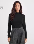 Mohito Tricou basic cu mânecă lungă și guler Perkins