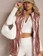 6&8 fashion Vestă Rozalie cu Matlasare Geometrică și Glugă Lucide