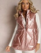 6&8 fashion Vestă Rozalie cu Matlasare Geometrică și Glugă Lucide