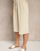 ab. ambitonfly Compleu Bej deschis Pantaloni 3/4 Lejeri și Tricou fără mâneci Decorat cu nasturi Ravione