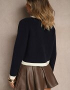 acajo Cardigan Bleumarin Cu nasturi Clasic din Lână Senneva