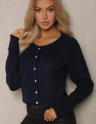 acajo Cardigan bleumarin cu nasturi cu lână Evelinae