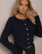 acajo Cardigan bleumarin cu nasturi cu lână Evelinae