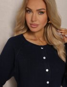 acajo Cardigan bleumarin cu nasturi cu lână Evelinae