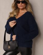 acajo Cardigan Bleumarin Deschis cu Lână și Manșete la Mâneci Ciarella