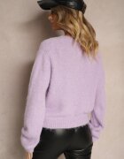 acajo Cardigan Clasic Violet cu Croială Dreaptă Riavara