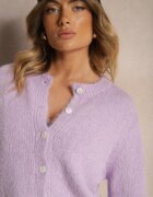 acajo Cardigan Clasic Violet cu Croială Dreaptă Riavara