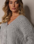 acajo Cardigan cu nasturi gri deschis cu lână și manșete striate Ciarella