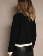 acajo Cardigan Negru Deschis Clasic Cu Lână Senneva