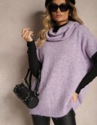 acajo Maletă Violet cu Mânecă Scurtă cu Croi Liliac Miadorae