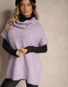 acajo Maletă Violet cu Mânecă Scurtă cu Croi Liliac Miadorae