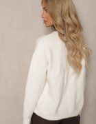acajo Pulover Bej deschis Decorat cu Model brodat cu Păsări Inarielle