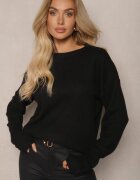 acajo Pulover clasic negru cu adaos de lână Parilaine
