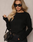 acajo Pulover clasic negru cu adaos de lână Parilaine