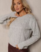 acajo Pulover gri deschis în stil clasic cu model în relief Deriel