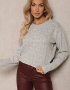 acajo Pulover gri deschis în stil clasic cu model în relief Deriel
