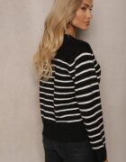 acajo Pulover Negru Casual Cu dungi Croi drept Riavelleth