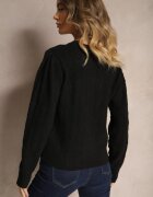acajo Pulover Negru în Stil Clasic cu Model În relief Deriel