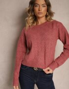 acajo Pulover Roz în Stil Clasic cu Model Embosat Deriel