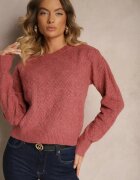 acajo Pulover Roz în Stil Clasic cu Model Embosat Deriel