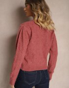 acajo Pulover Roz în Stil Clasic cu Model Embosat Deriel