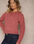 acajo Pulover Roz în Stil Clasic cu Model Embosat Deriel
