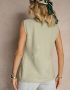 acajo Vestă tip pulover Verde deschis cu lână cu nasturi Haliriela