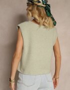 acajo Vestă tricotată verde deschis cu lână Zenzeki