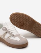  Adidași Alb-Auriu în Stil Iconici Teniși cu Talpă de Cauciuc Poseiama