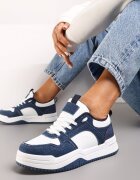  Adidași Alb-Bleumarin cu Talpă Groasă cu Partea Superioară Sub Glezne Alriel