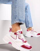  Adidași Alb-Fuchsia cu talpă groasă cu inserții perforate Lanya