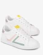 Adidași Alb-Mentă Cu șireturi pe talpă plată cu inserții colorate Karera