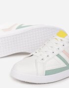  Adidași Alb-Mentă Cu șireturi pe talpă plată cu inserții colorate Karera