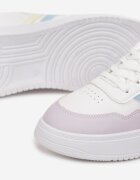  Adidași Alb-Mov cu Talpă Plată cu Cusături Colorate Niomie