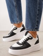 Adidași Alb-Negru cu șireturi cu talpă groasă Salsabil
